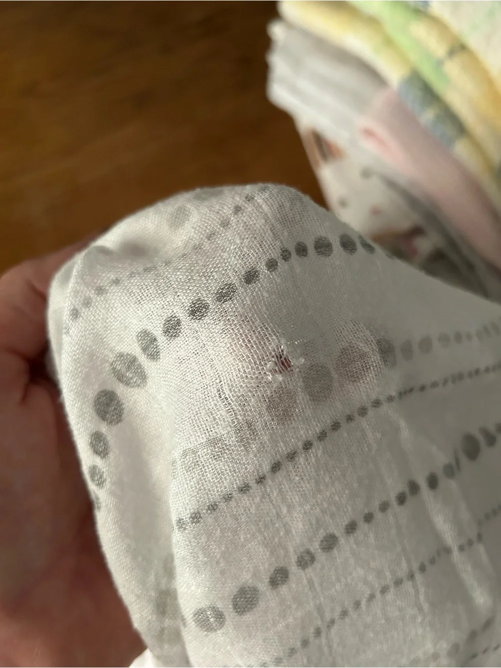 Aden + Anais Tranquility Beads Gray Polka Dot Baby Swaddle Blanket Bamboo Rayon